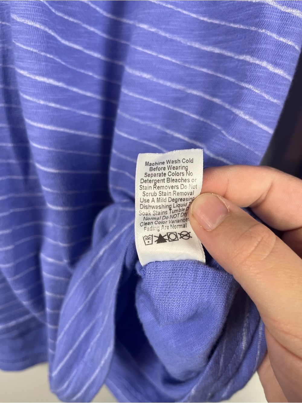 Fresh produce Ocean Stripe Buttonside Henley in Peri purple white size large - Picture 7 of 9